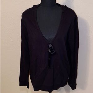 NWOT Calvin Klein black v-neck loungewear hoodie L